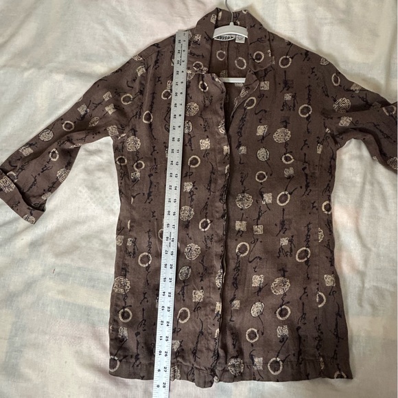 VTG Chico’s Women’s Sz 4, 100% Linen lightweight unlined jacket Lagenlook - Picture 5 of 6